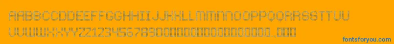 フォントComodotRound Bottom – オレンジの背景に青い文字