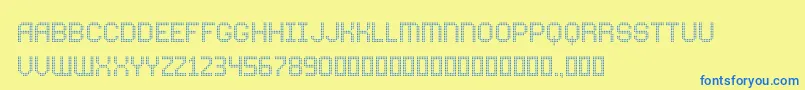 ComodotRound Bottom Font – Blue Fonts on Yellow Background