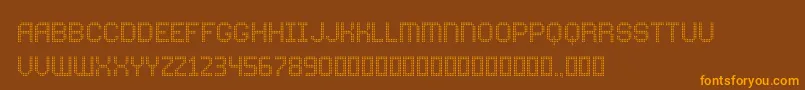 ComodotRound Bottom Font – Orange Fonts on Brown Background