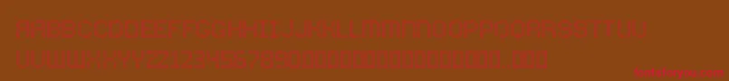ComodotRound Bottom-Schriftart – Rote Schriften auf braunem Hintergrund