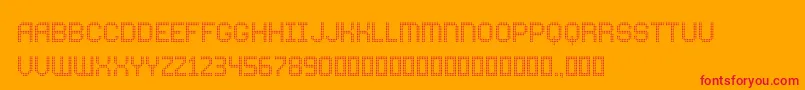 ComodotRound Bottom-Schriftart – Rote Schriften auf orangefarbenem Hintergrund