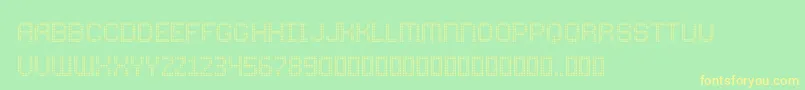 ComodotRound Bottom-Schriftart – Gelbe Schriften auf grünem Hintergrund
