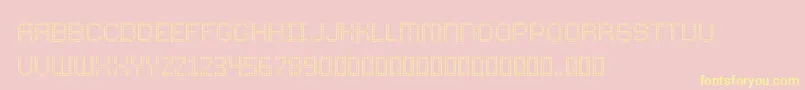 ComodotRound Bottom-Schriftart – Gelbe Schriften auf rosa Hintergrund