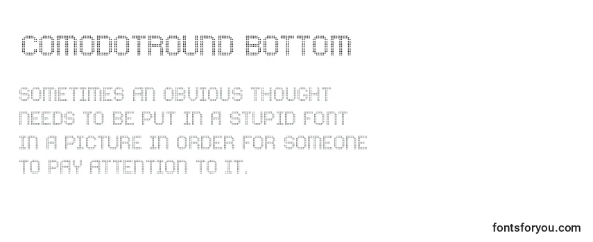 Überblick über die Schriftart ComodotRound Bottom