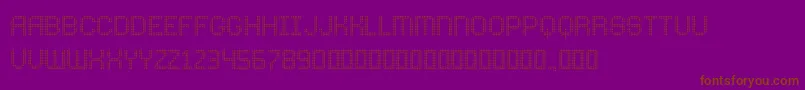 ComodotRound Top-Schriftart – Braune Schriften auf violettem Hintergrund