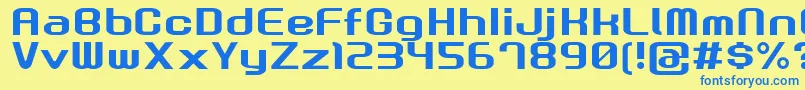 フォントGauFontRootNormal – 青い文字が黄色の背景にあります。