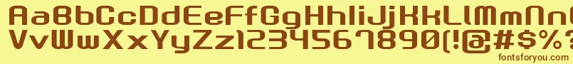 フォントGauFontRootNormal – 茶色の文字が黄色の背景にあります。