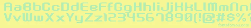 GauFontRootNormal Font – Green Fonts on Yellow Background