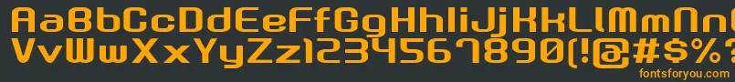 フォントGauFontRootNormal – 黒い背景にオレンジの文字