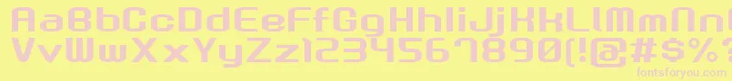 GauFontRootNormal Font – Pink Fonts on Yellow Background