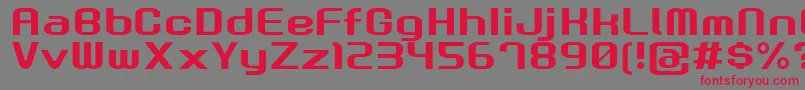 GauFontRootNormal-Schriftart – Rote Schriften auf grauem Hintergrund