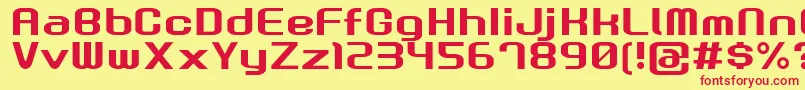 GauFontRootNormal Font – Red Fonts on Yellow Background