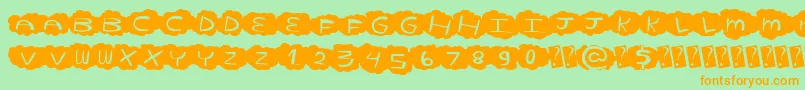 Cloudhome Font – Orange Fonts on Green Background