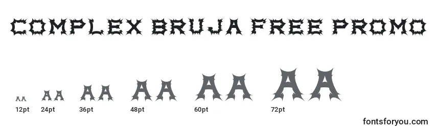 Размеры шрифта Complex bruja free promo   
