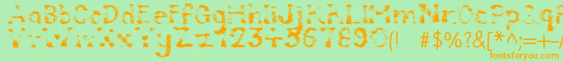 Compostable Font – Orange Fonts on Green Background