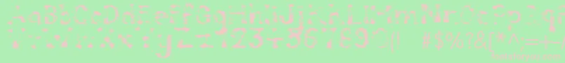Compostable-fontti – vaaleanpunaiset fontit vihreällä taustalla
