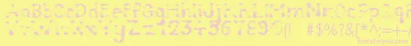 Compostable-fontti – vaaleanpunaiset fontit keltaisella taustalla