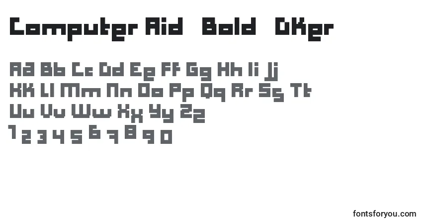 Шрифт Computer Aid   Bold   Dker – алфавит, цифры, специальные символы