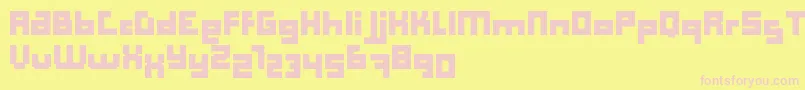 Computer Aid   Bold   Dker-Schriftart – Rosa Schriften auf gelbem Hintergrund