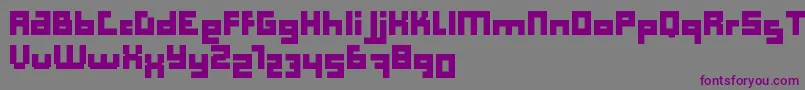 フォントComputer Aid   Bold   Dker – 紫色のフォント、灰色の背景