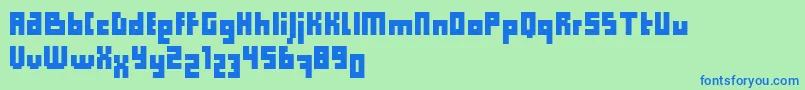 Fonte Computer Aid   Condensed   Dker – fontes azuis em um fundo verde