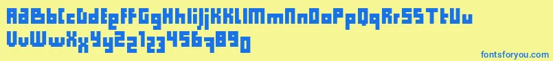 Computer Aid   Condensed   Dker Font – Blue Fonts on Yellow Background