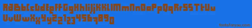 Fonte Computer Aid   Condensed   Dker – fontes marrons em um fundo azul
