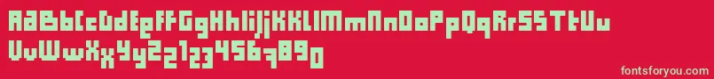 Computer Aid   Condensed   Dker Font – Green Fonts on Red Background