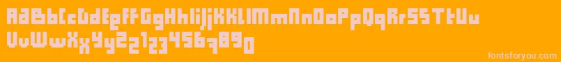 フォントComputer Aid   Condensed   Dker – オレンジの背景にピンクのフォント