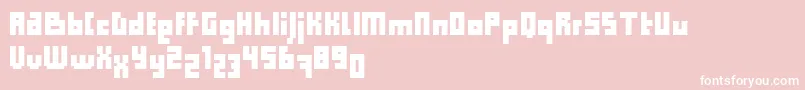 Computer Aid   Condensed   Dker-Schriftart – Weiße Schriften auf rosa Hintergrund