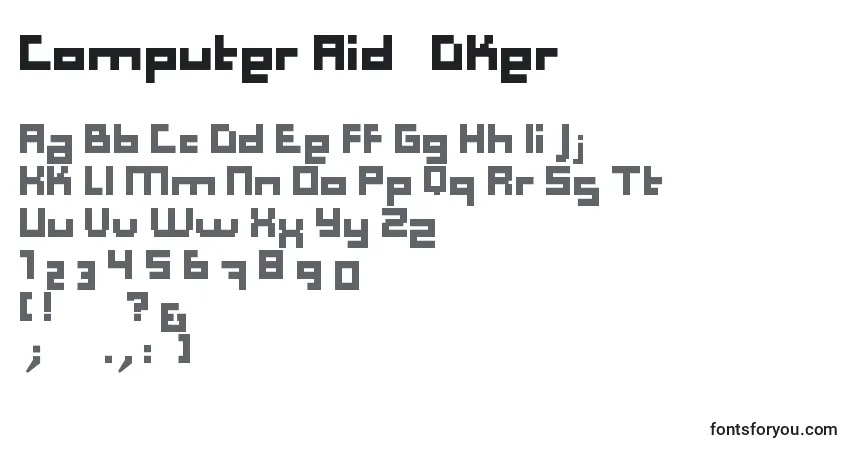 A fonte Computer Aid   Dker – alfabeto, números, caracteres especiais