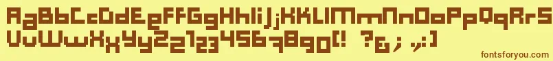 Шрифт Computer Aid   Dker – коричневые шрифты на жёлтом фоне