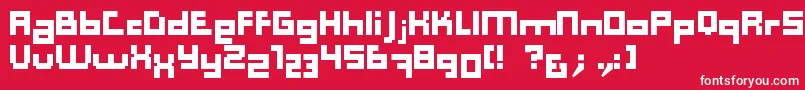 Fonte Computer Aid   Dker – fontes brancas em um fundo vermelho