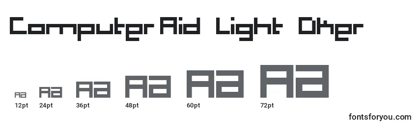 Размеры шрифта Computer Aid   Light   Dker