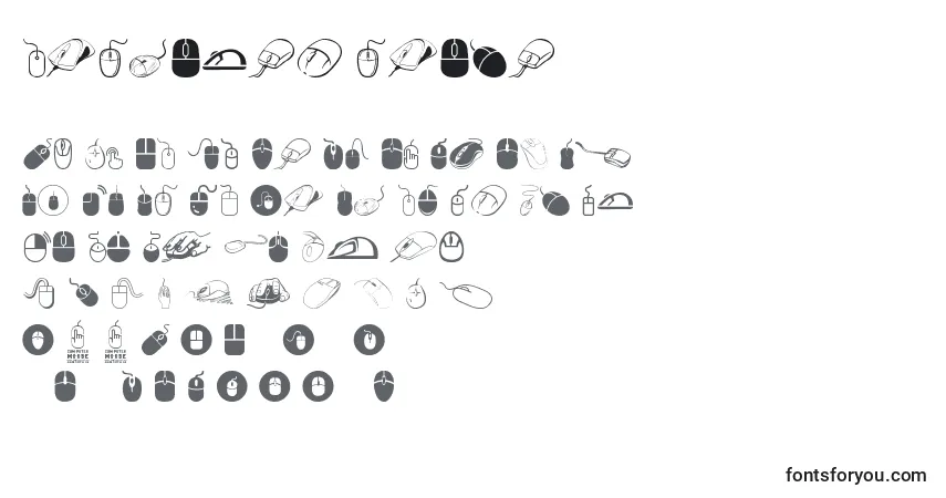 Schriftart Computer mouse – Alphabet, Zahlen, spezielle Symbole