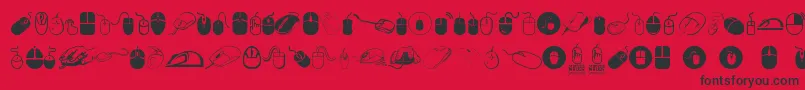 フォントcomputer mouse – 赤い背景に黒い文字