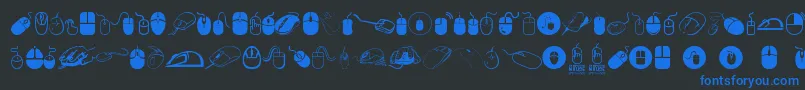 computer mouse Font – Blue Fonts on Black Background