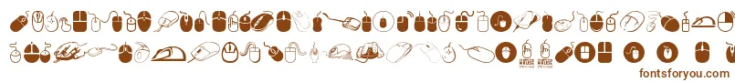 Fonte computer mouse – fontes marrons em um fundo branco