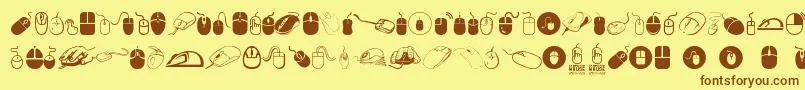 computer mouse Font – Brown Fonts on Yellow Background