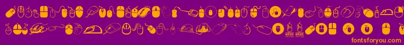 computer mouse Font – Orange Fonts on Purple Background