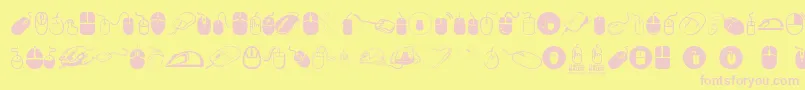 フォントcomputer mouse – ピンクのフォント、黄色の背景