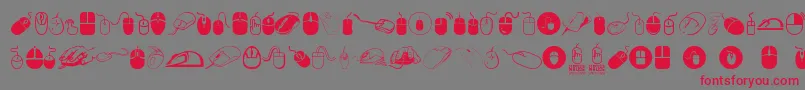 Czcionka computer mouse – czerwone czcionki na szarym tle