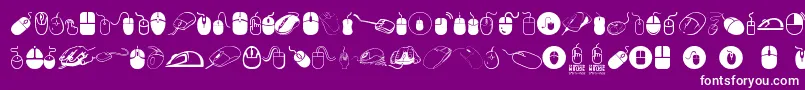 Fonte computer mouse – fontes brancas em um fundo violeta