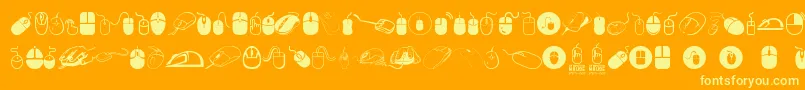 computer mouse-fontti – keltaiset fontit oranssilla taustalla