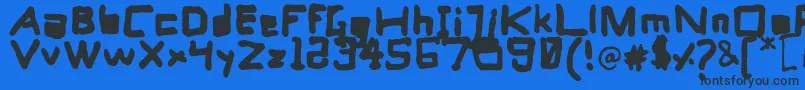 Computer s Heart Font – Black Fonts on Blue Background