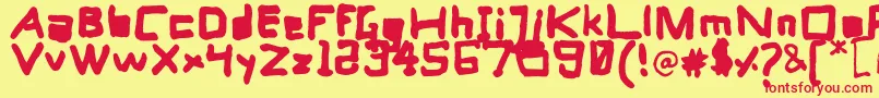 Computer s Heart Font – Red Fonts on Yellow Background