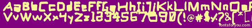 Computer s Heart Font – Yellow Fonts on Purple Background