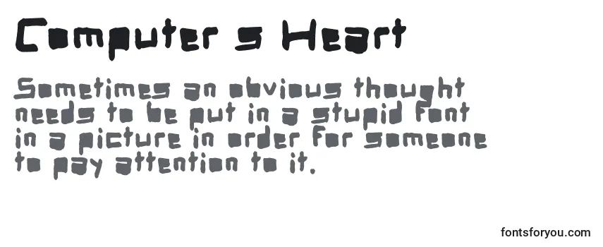 Przegląd czcionki Computer s Heart