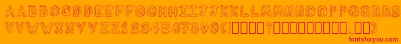 フォントComputerLove Regular – オレンジの背景に赤い文字