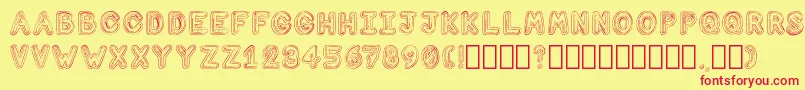 ComputerLove Regular Font – Red Fonts on Yellow Background